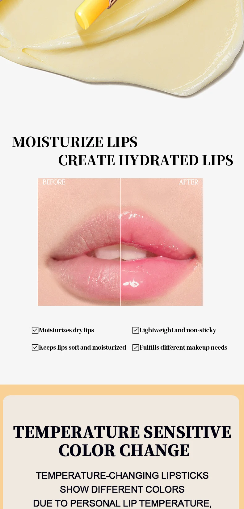 Temperature Changing Lip Balm Slim Tube Hydrating Moisturizer Plumping Lip Care 6 temperature changing slim tube lip balm hydrating moisturizer sit byn5ezsj desc 6
