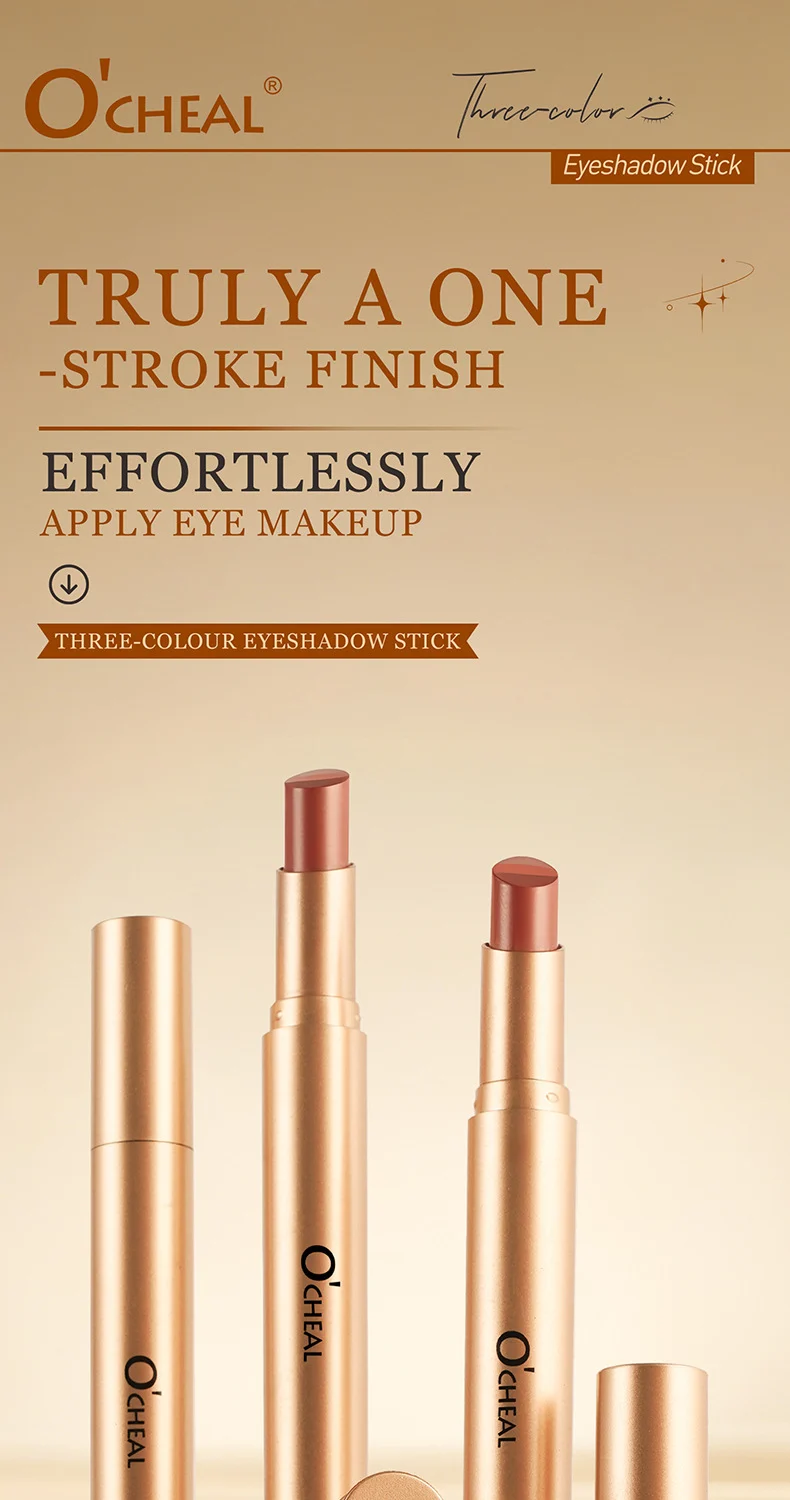 Three Color Eyeshadow Stick, Creamy Waterproof Long-Lasting Eyeshadow for Beginners 1 three color eyeshadow stick creamy waterproof beginner sit 6ktrg3bf desc 1