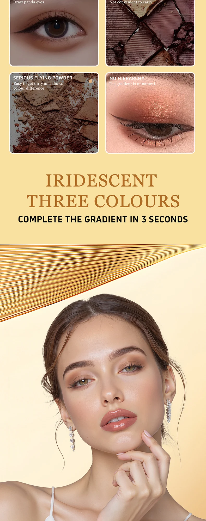 Three-Color Eyeshadow Stick One-Swipe Cream Formula for Everyday Natural & Glitter Makeup 2 three color eyeshadow stick one swipe cream formula sit p9hpt9fr desc 2