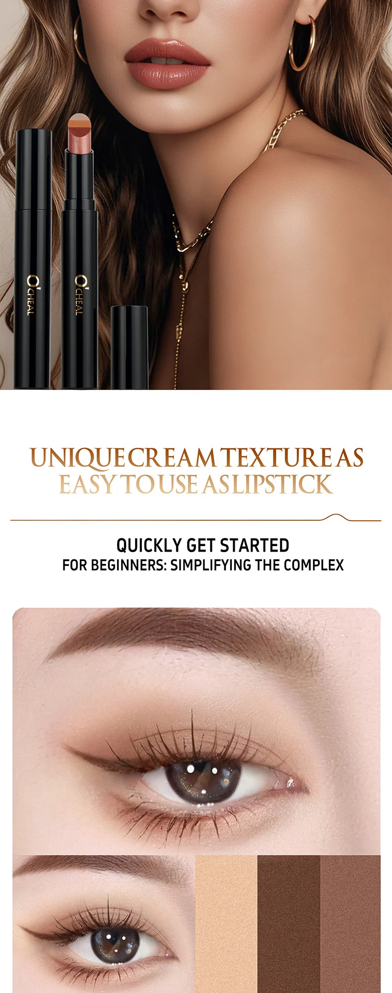 Three-Color Eyeshadow Stick Waterproof Matte Shimmer Highlighter Eye Makeup Pencil 10 three color eyeshadow stick waterproof matte shimmer sit 52txc83s desc 10