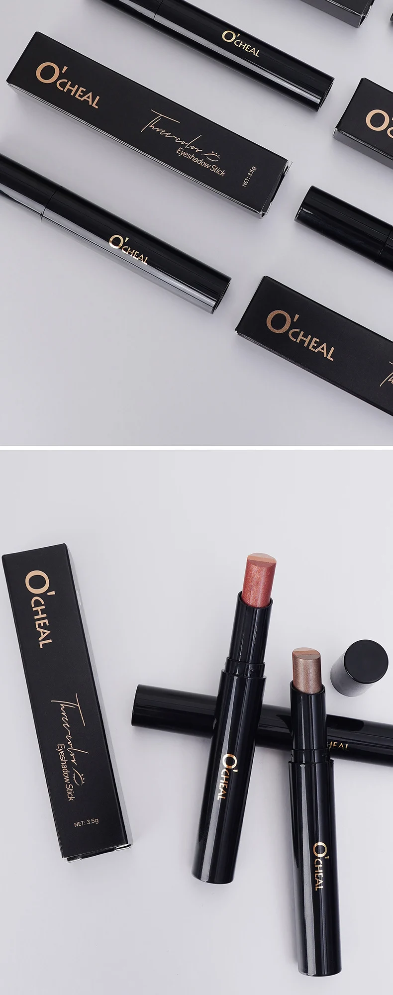Three-Color Eyeshadow Stick Waterproof Matte Shimmer Highlighter Eye Makeup Pencil 17 three color eyeshadow stick waterproof matte shimmer sit 52txc83s desc 17