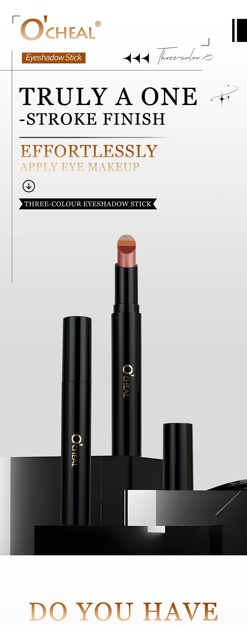Three-Color Eyeshadow Stick Waterproof Matte Shimmer Highlighter Eye Makeup Pencil 4 three color eyeshadow stick waterproof matte shimmer sit 52txc83s desc 4