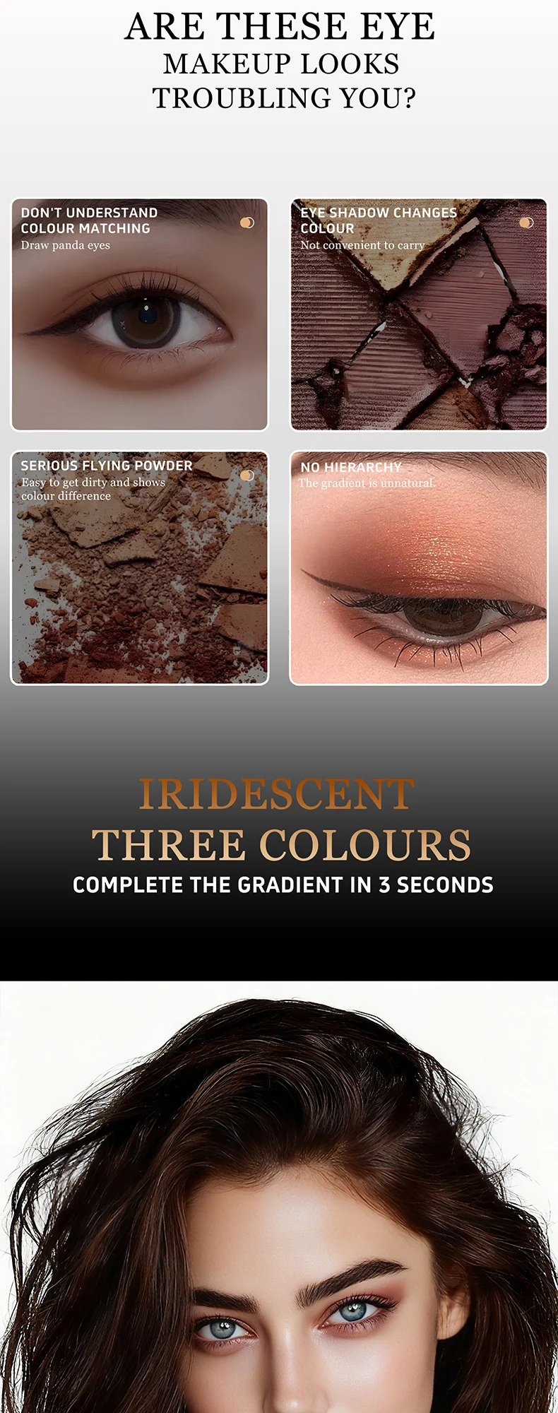 Three-Color Eyeshadow Stick Waterproof Matte Shimmer Highlighter Eye Makeup Pencil 5 three color eyeshadow stick waterproof matte shimmer sit 52txc83s desc 5