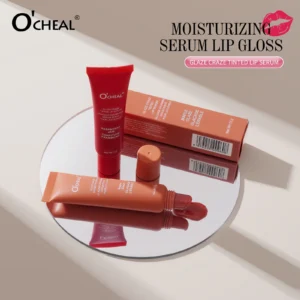 O'CHEAL Tinted Lip Serum Gloss in 8 food-inspired shades for hydration, plumping, and lip line fading