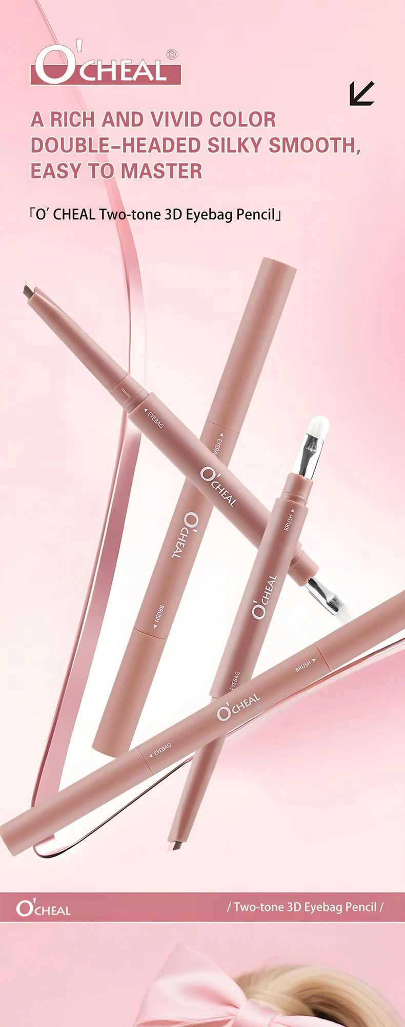 Two-Tone 3D Eyebag Pencil Waterproof Sweatproof Long-Lasting Natural Contour 4 two tone 3d eyebag pencil sit szpy2dje desc 4