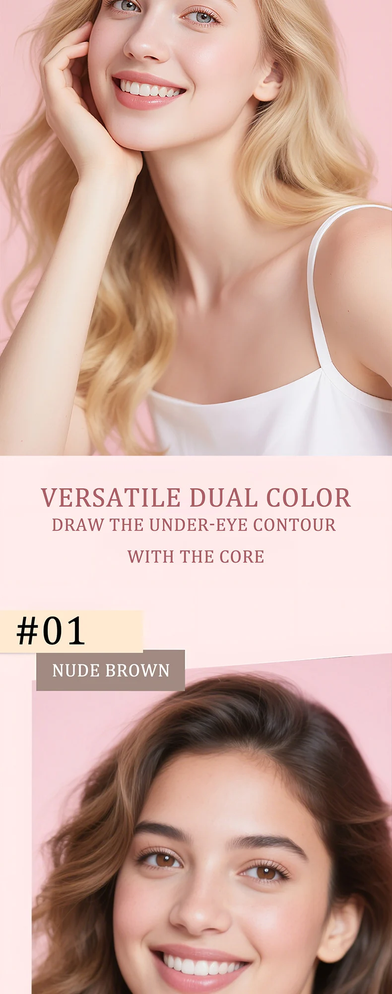 Two-Tone 3D Eyebag Pencil Waterproof Sweatproof Long-Lasting Natural Contour 9 two tone 3d eyebag pencil sit szpy2dje desc 9