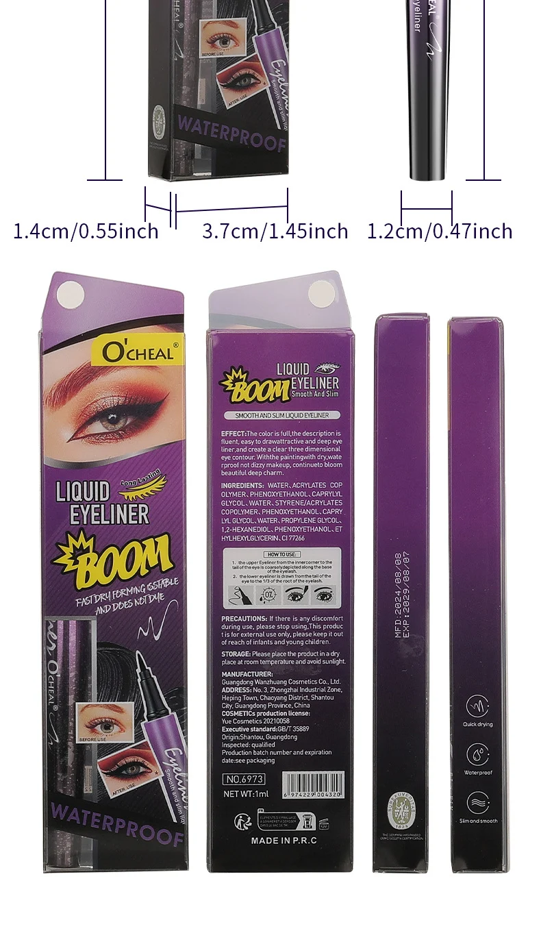 Ultra-Fine Liquid Eyeliner Waterproof Quick-Dry Smudge-Proof Brush Tip Pen 14 ultra fine liquid eyeliner waterproof quick dry smudge proof brush tip pen sit bnssrxfm desc 14