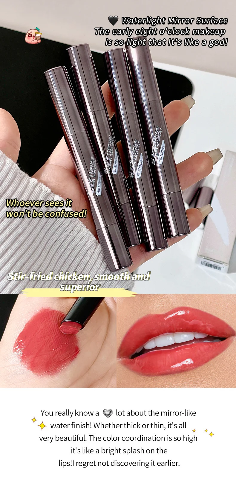 Velvet Lipstick Matte Lip Mud O'CHEAL Soft Light Non-stick Cup Moisturizing Lip Glaze 4 velvet lipstick matte lip mud ocheal sit 3wk6mwqs desc 4