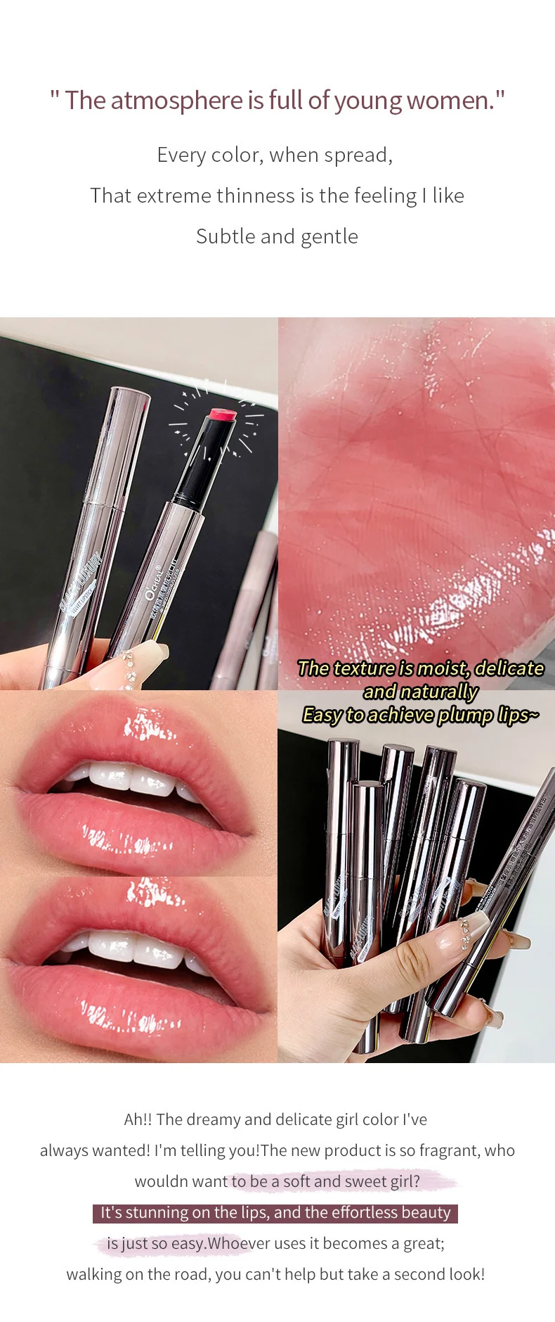 Velvet Lipstick Matte Lip Mud O'CHEAL Soft Light Non-stick Cup Moisturizing Lip Glaze 6 velvet lipstick matte lip mud ocheal sit 3wk6mwqs desc 6