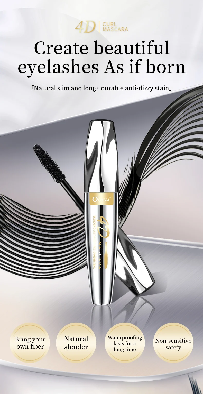O'CHEAL 4D Voluminous Curling Mascara Waterproof Long Lasting Fine Brush 11 voluminous curling mascara sit 9a35cxfd desc 11