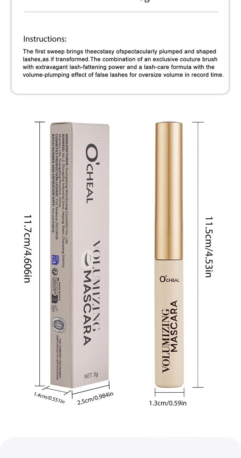 Volumizing Mascara Waterproof Lengthening Curling All-Day Smudge-Proof Black 16 volumizing waterproof mascara black sit ag8y2suc desc 16