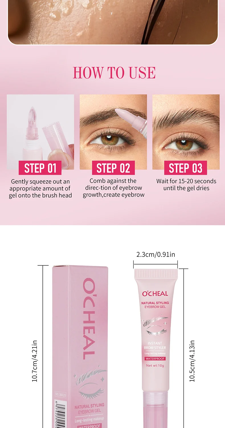 Waterproof Eyebrow Gel Long-lasting Brow Styler with Brush Natural Sculpted Look 8 waterproof eyebrow gel brow styler with brush sit 9d2y9snn desc 8