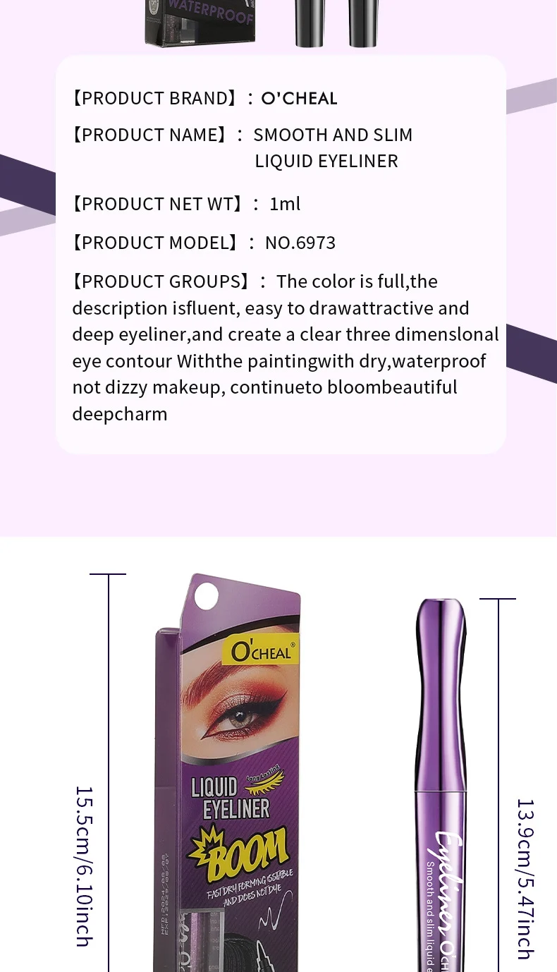 Waterproof Liquid Eyeliner Pen Ultra-Fine Tip Quick-Dry Smudge Proof Black Eyeliner 14 waterproof liquid eyeliner pen ultra fine tip quick dry sit nuz7wetv desc 14