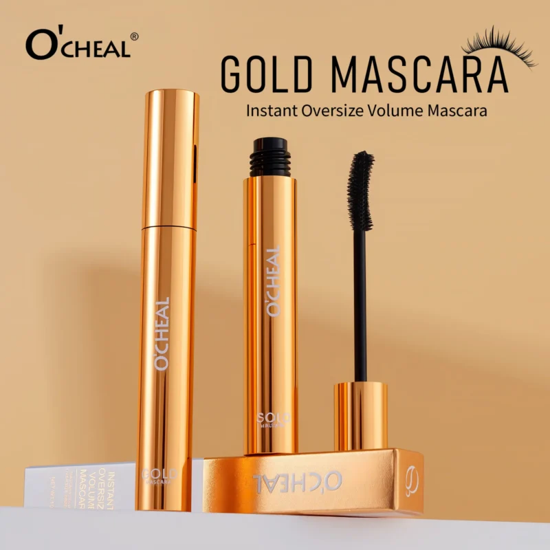 O'CHEAL Gold Mascara for voluminous, long, and curled lashes with waterproof and smudge-proof formula