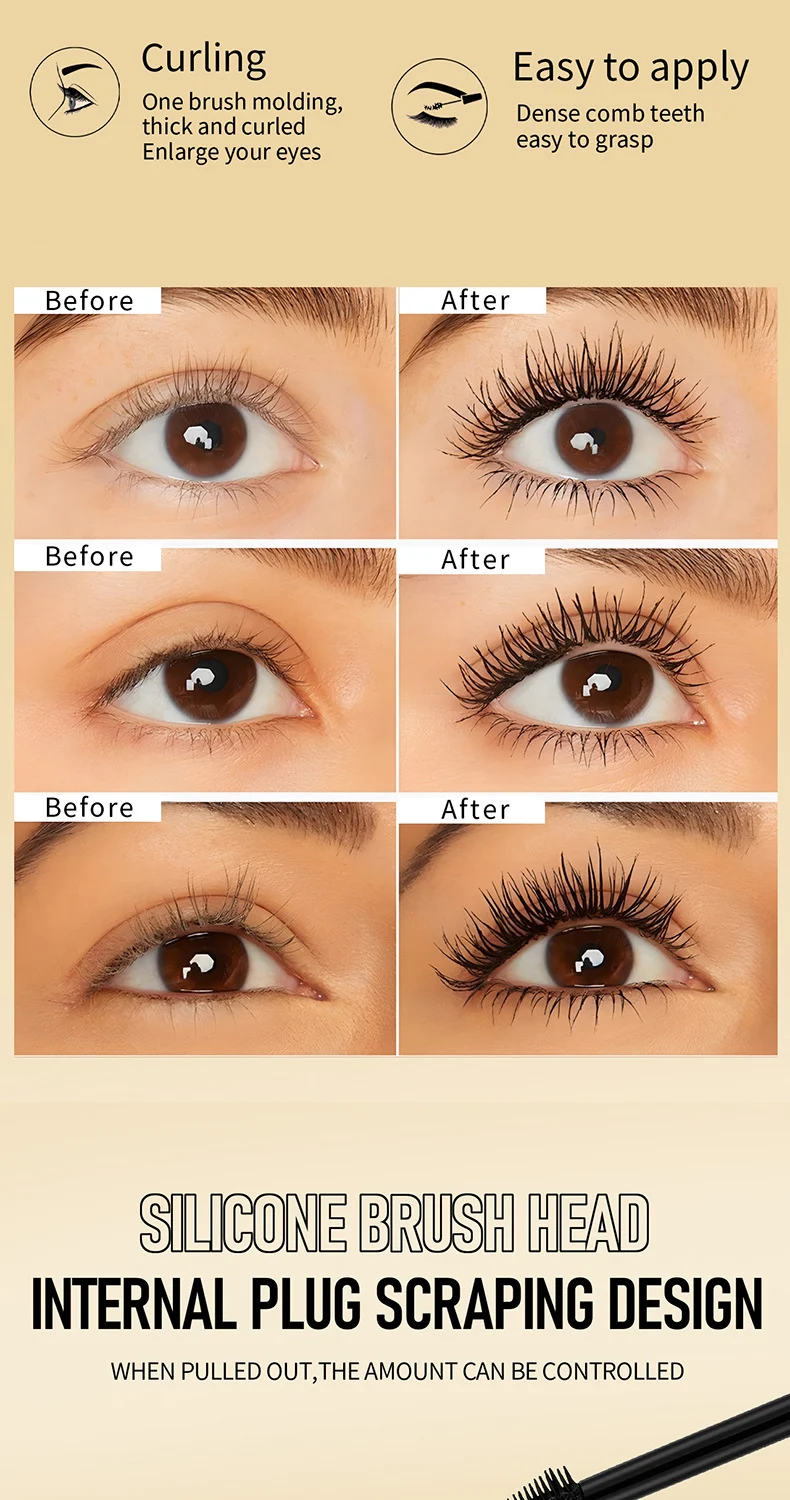 Waterproof Mascara Volumizing Lengthening Curling Smudge-Proof Long-Lasting Eyelash Primer 5 waterproof mascara volumizing lengthening curling sit 3mnrjc76 desc 5