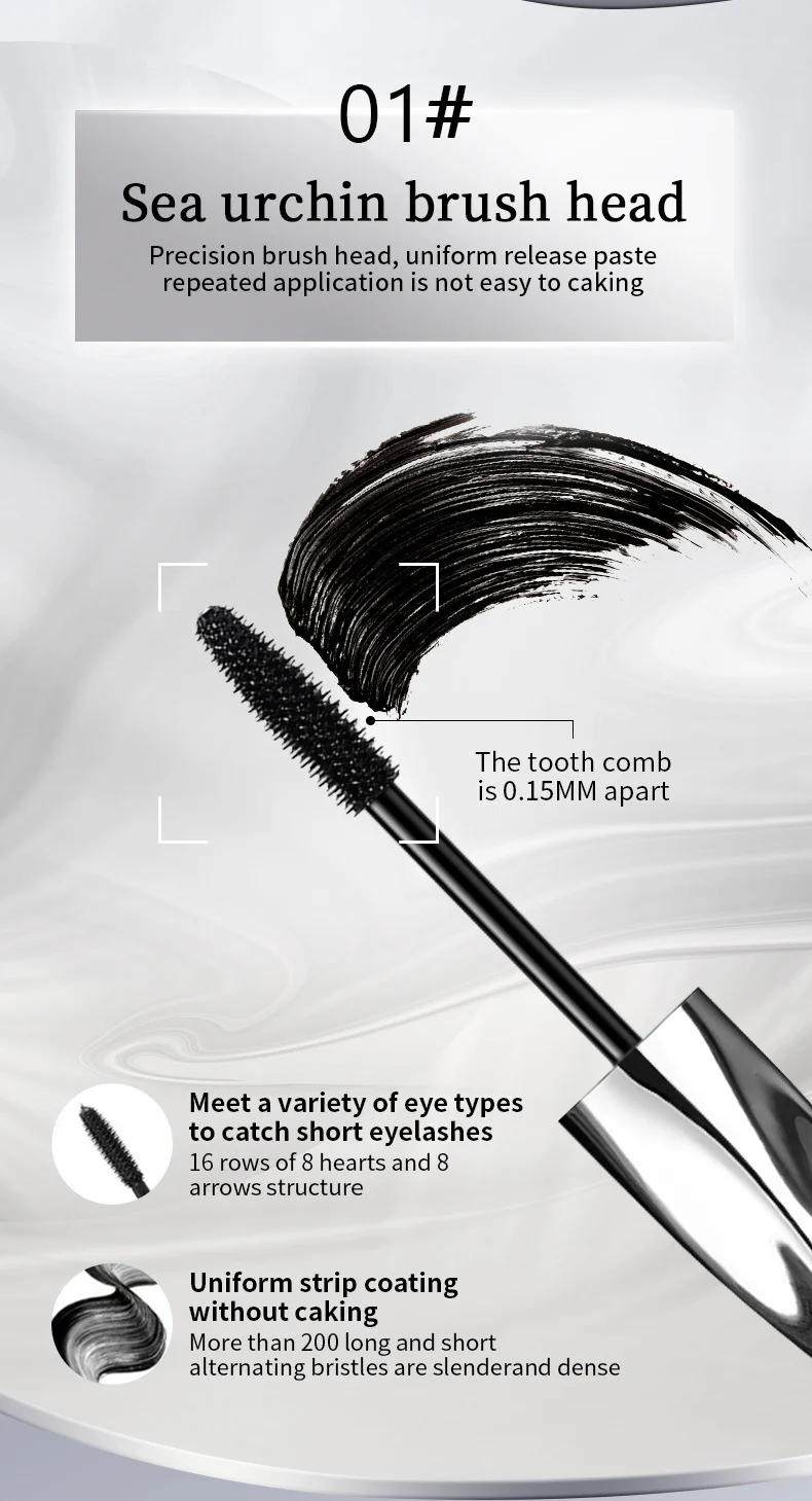 Waterproof Mascara Volumizing Lengthening Smudge-Proof Long-Lasting Curl Natural Look 8g 3 waterproof mascara volumizing lengthening smudge proof sit 46a8p2qh desc 3