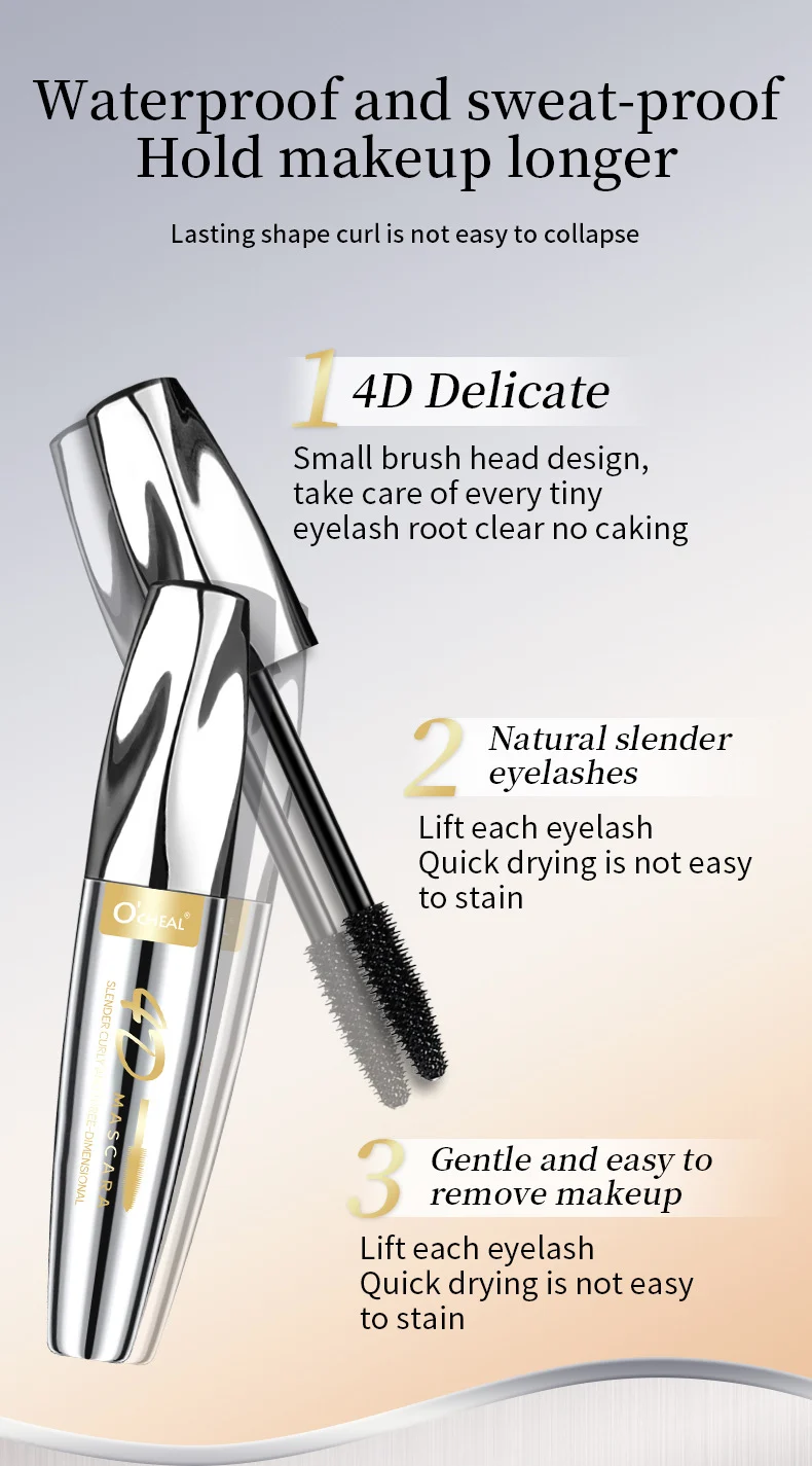 Waterproof Mascara Volumizing Lengthening Smudge-Proof Long-Lasting Curl Natural Look 8g 4 waterproof mascara volumizing lengthening smudge proof sit 46a8p2qh desc 4