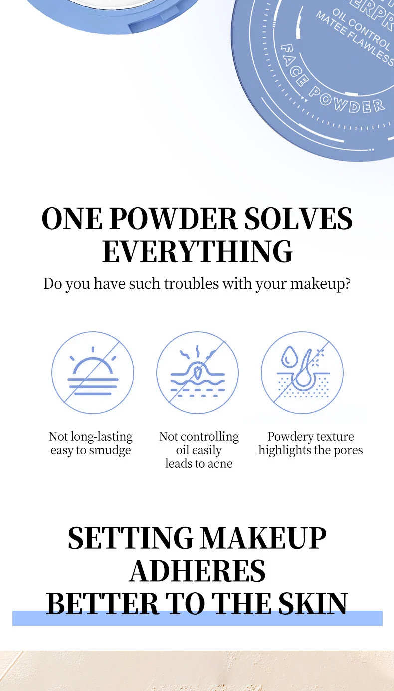 Waterproof Setting Powder Silky Matte Finishing Powder Oil Control Long-Lasting Pressed Powder 10g 3 waterproof setting powder silky matte finishing powder oil control pressed powder sit sud5tf75 desc 3